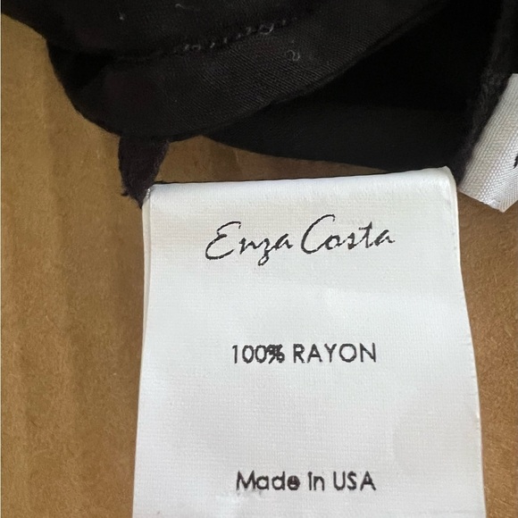 ENZA COSTA SZ MED BLACK RAYON SATIN CAMI ADJUSTABLE STRAPS FEMININE DRESSY - Picture 5 of 8